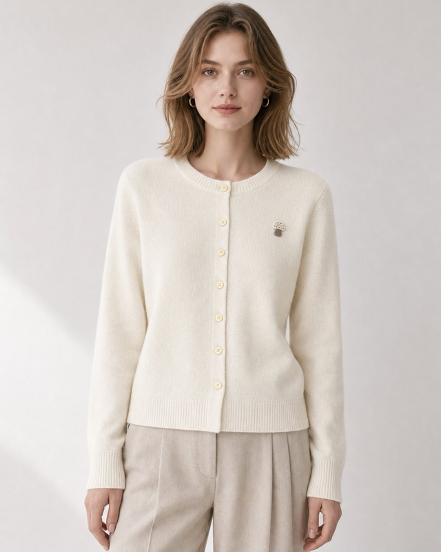 Flower cardigan in cream