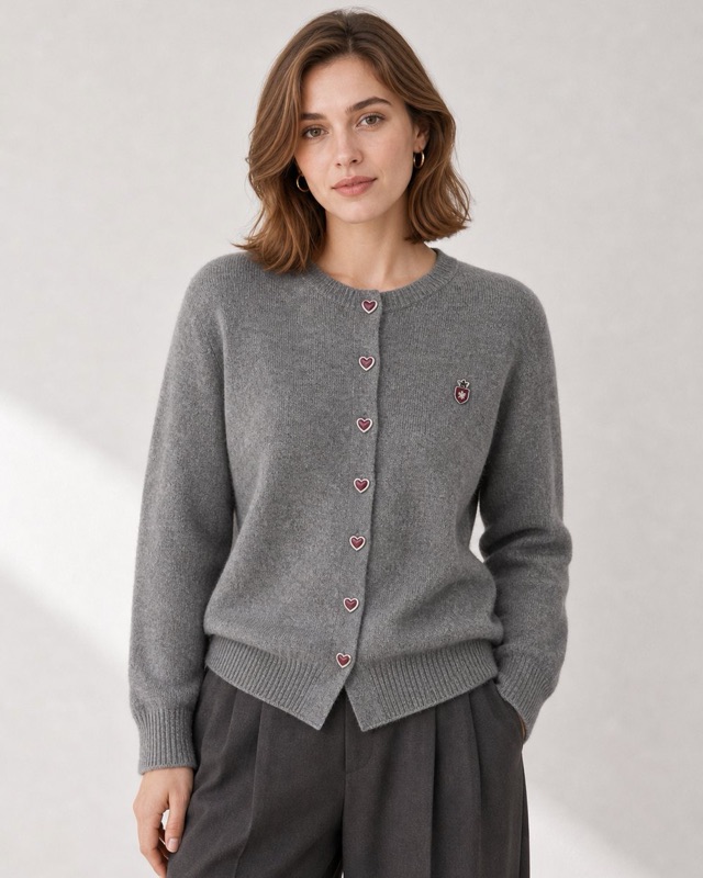Floral cardigan in grey